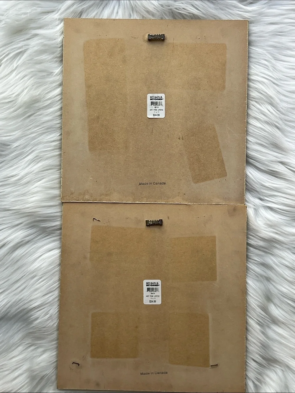 Bed Bath & Beyond Pink Lipstick & Powder Wall Art Duo